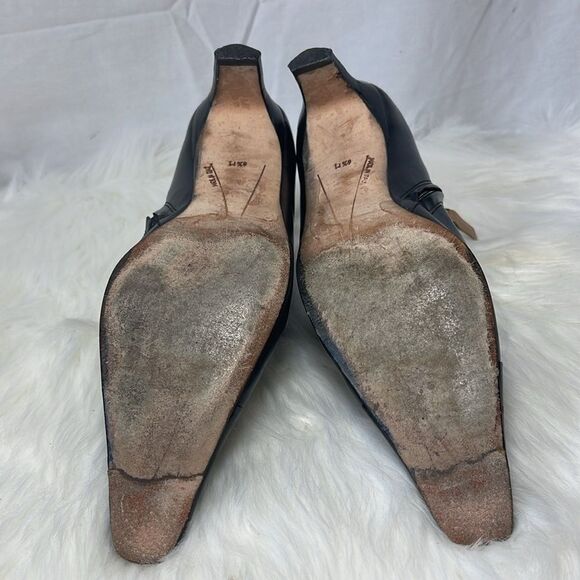 Kate Spade Black Leather Slender Heel Booties Sz 6.5 - Picture 6 of 6